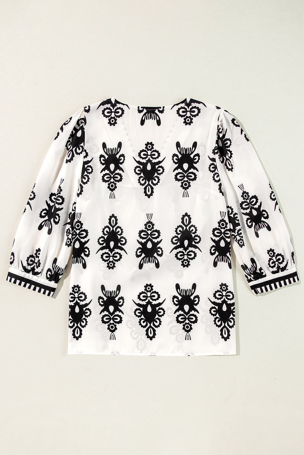 Geometric Printed 3/4 Sleeve Blouse