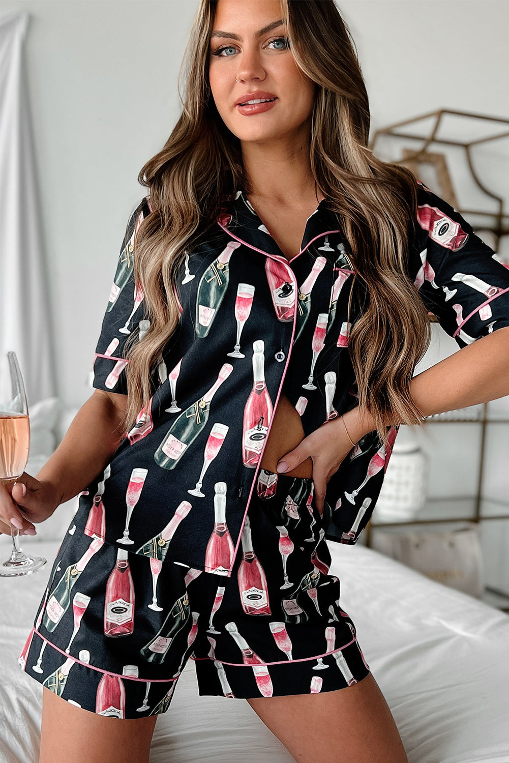 Champagne Silk Pajamas Set