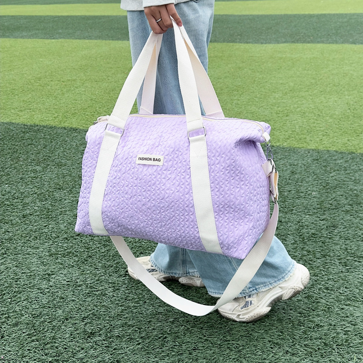 Textured Nylon Duffel Bag