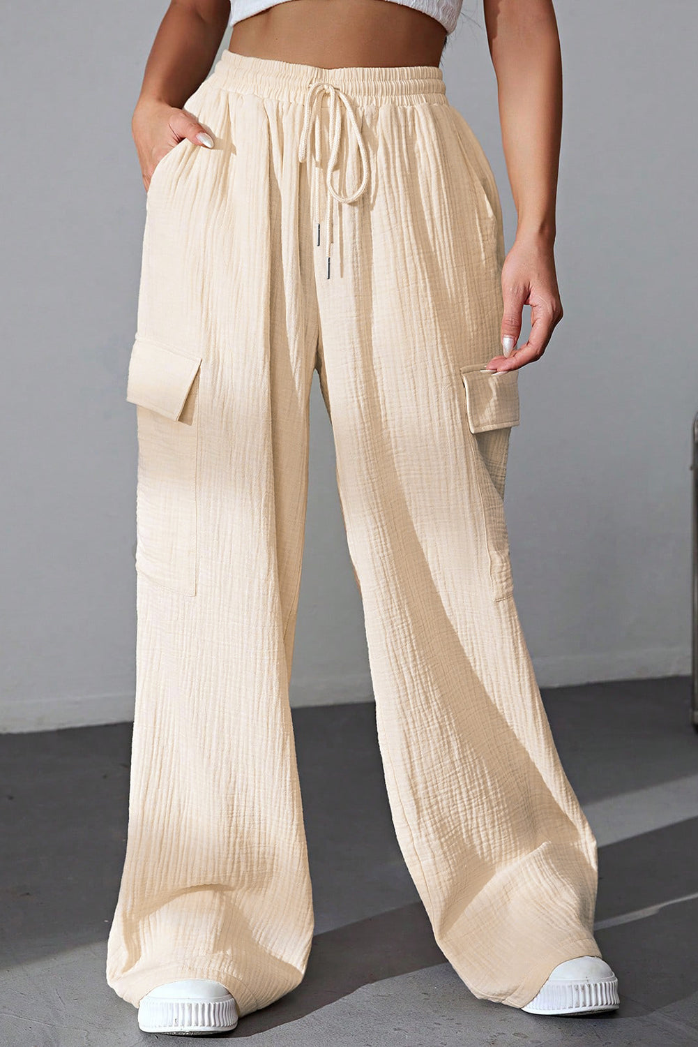 Pocketed Wide Leg Pants