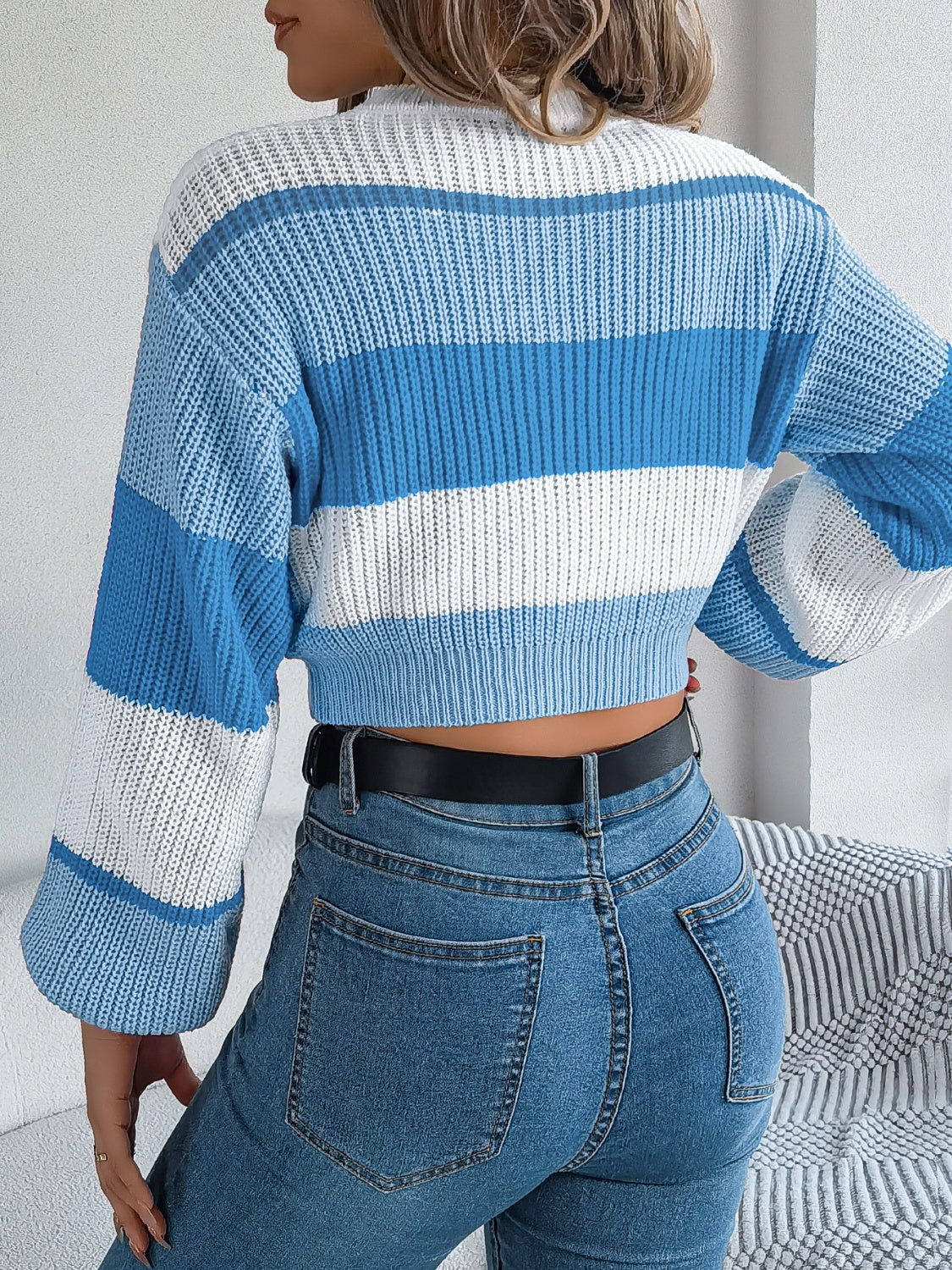 Colorblock Cropped Sweater