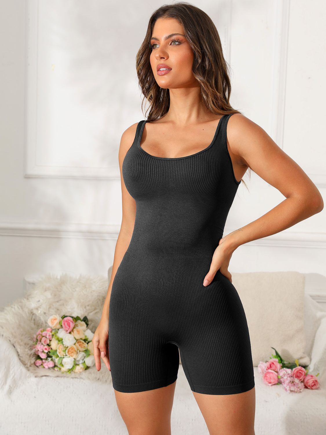 Scoop Neck Active Romper