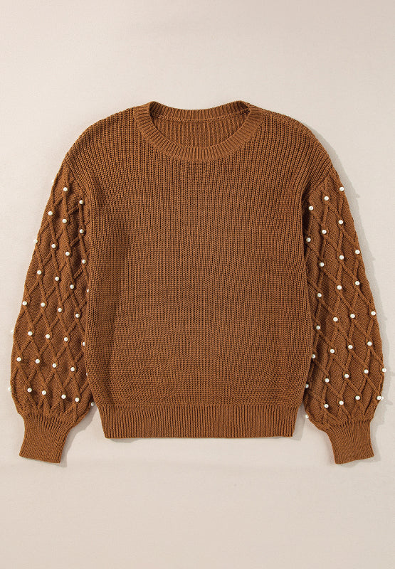 Pearl Sleeve-Detail Sweater