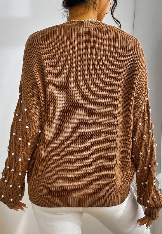 Pearl Sleeve-Detail Sweater