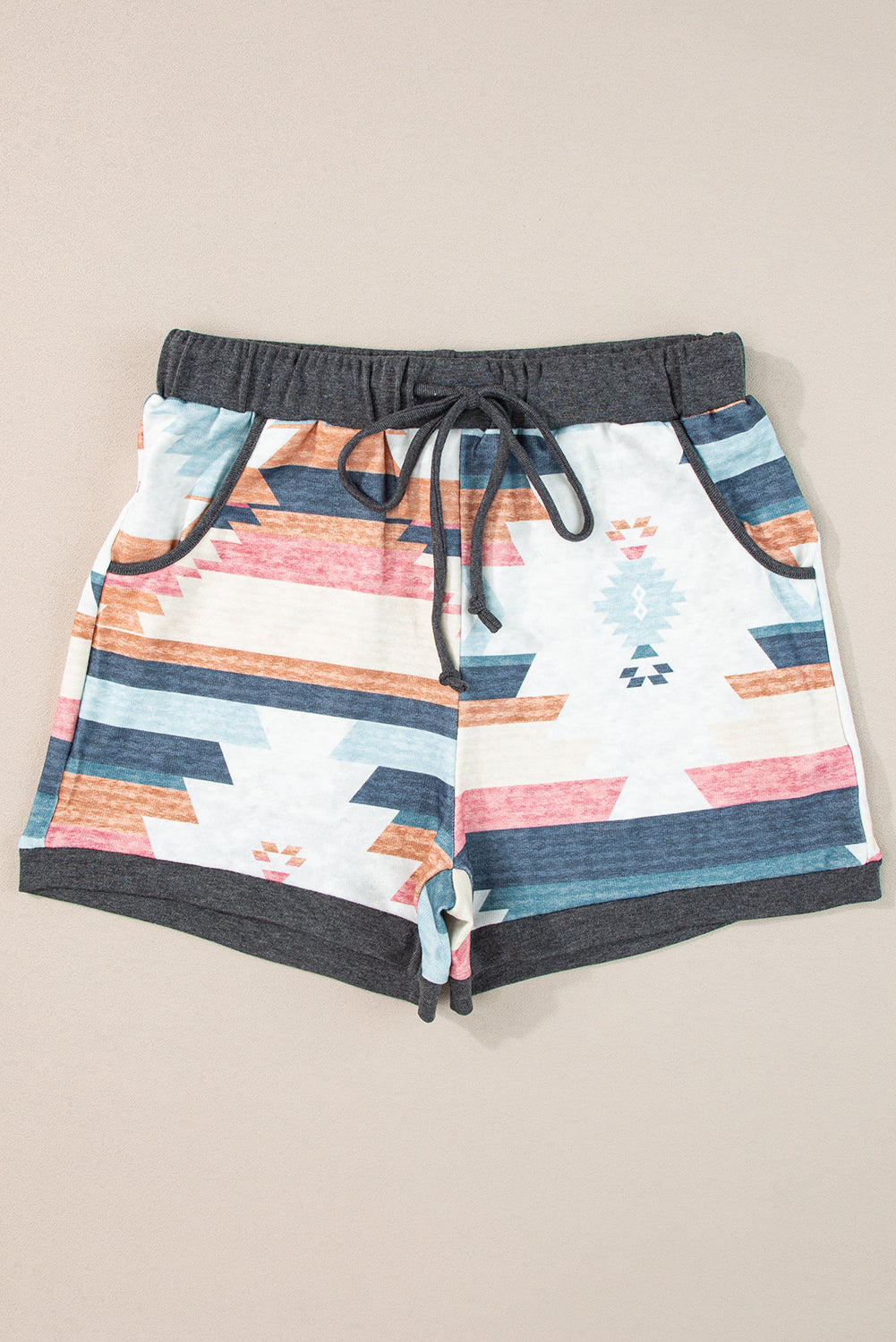 Aztec Drawstring Waist Shorts