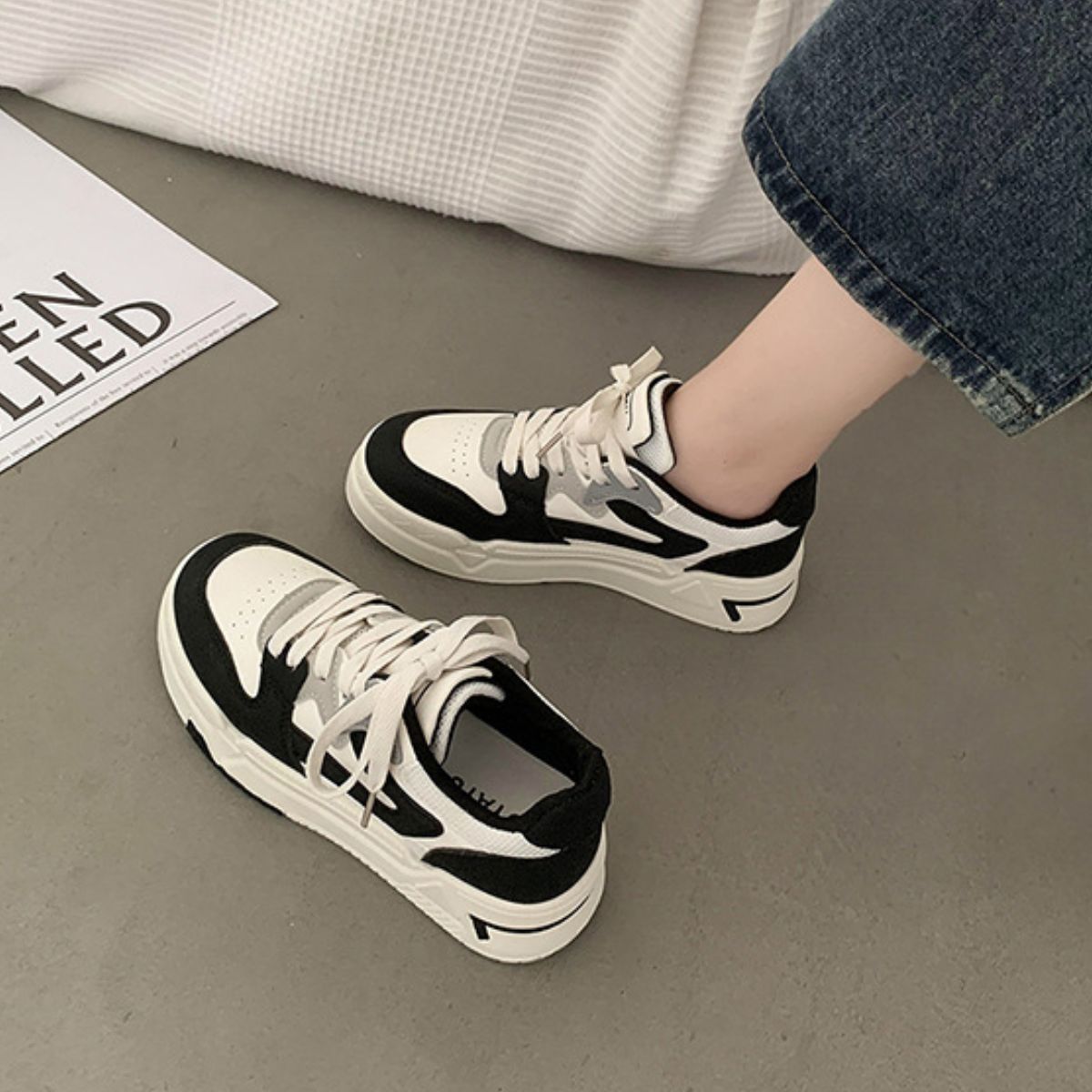 Lace-Up Platform Sneakers