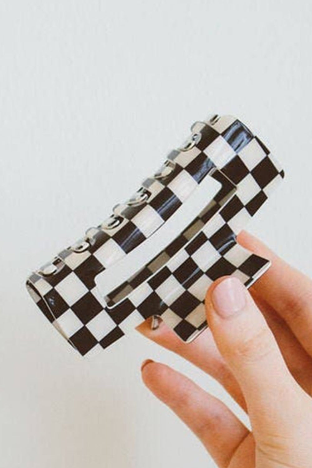 Checkered Hollow Out Hair Clip