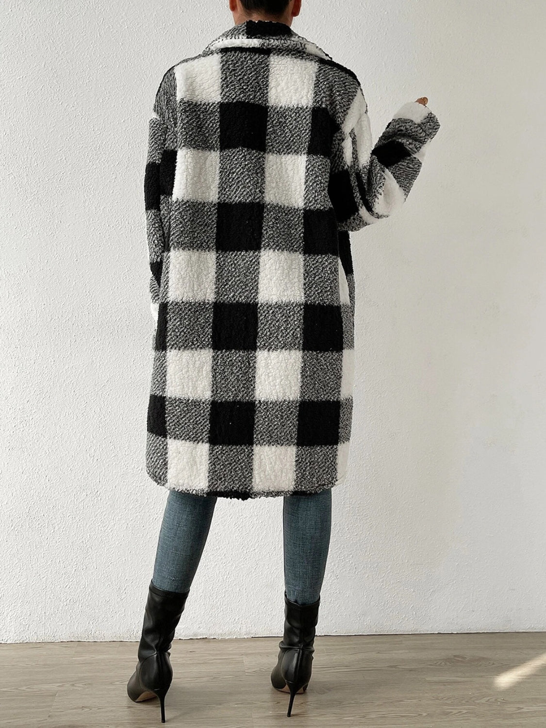 Plaid Collared Button Coat