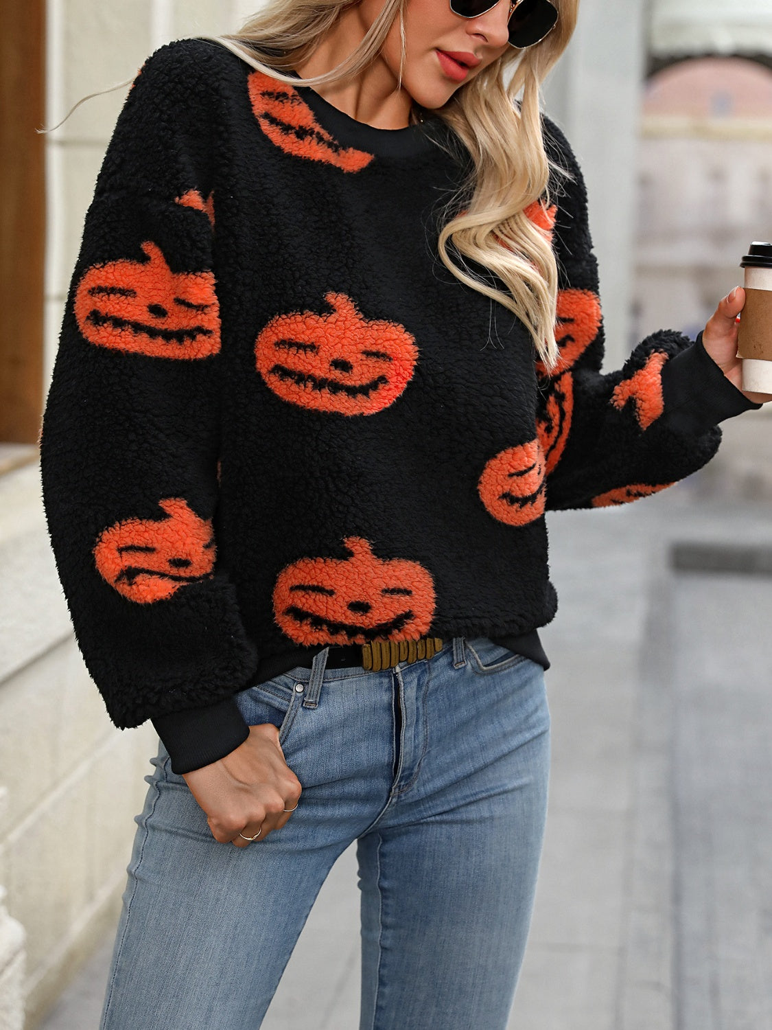 Fuzzy Pumpkin Sweater