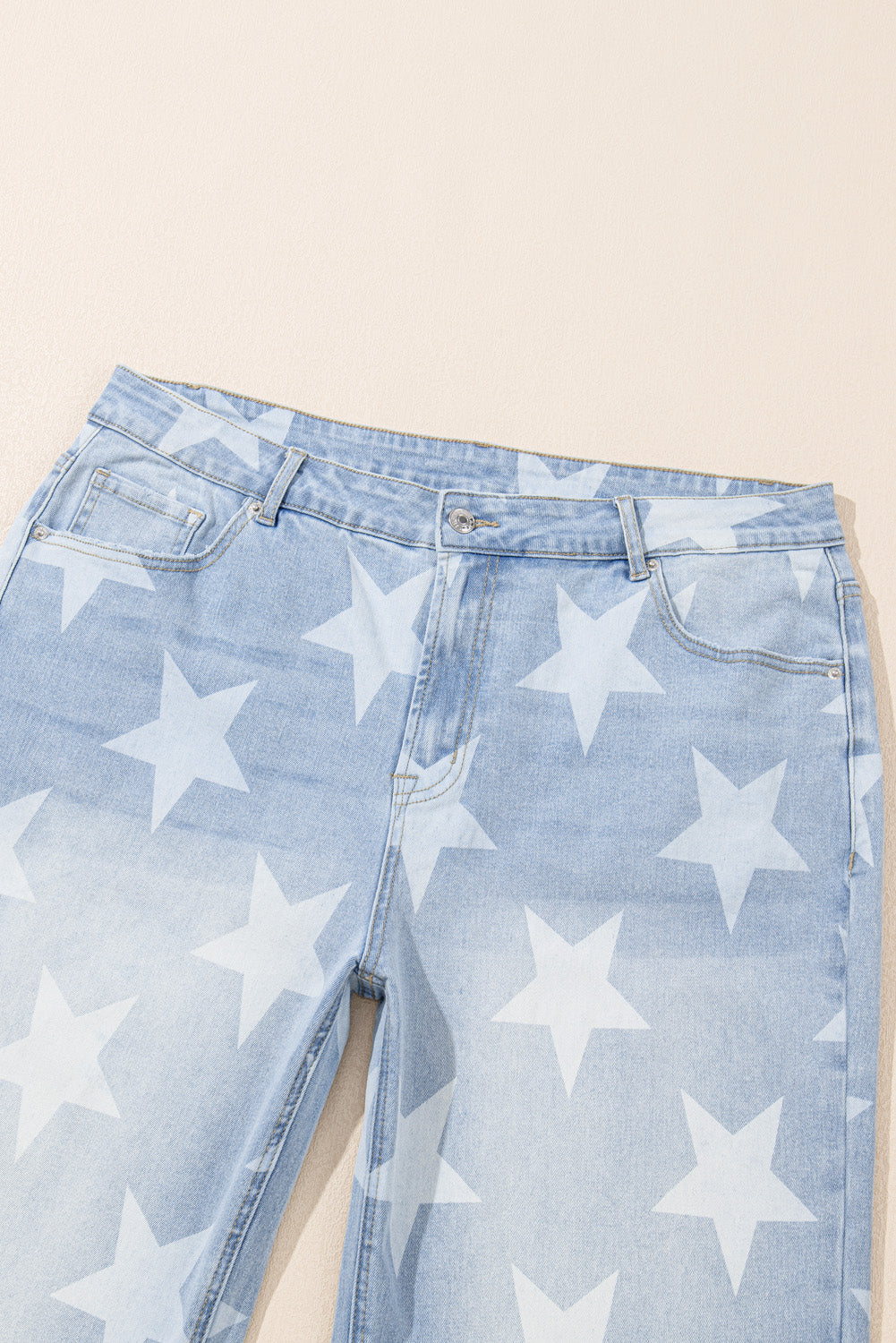 Plus Size High Waist Star Jeans