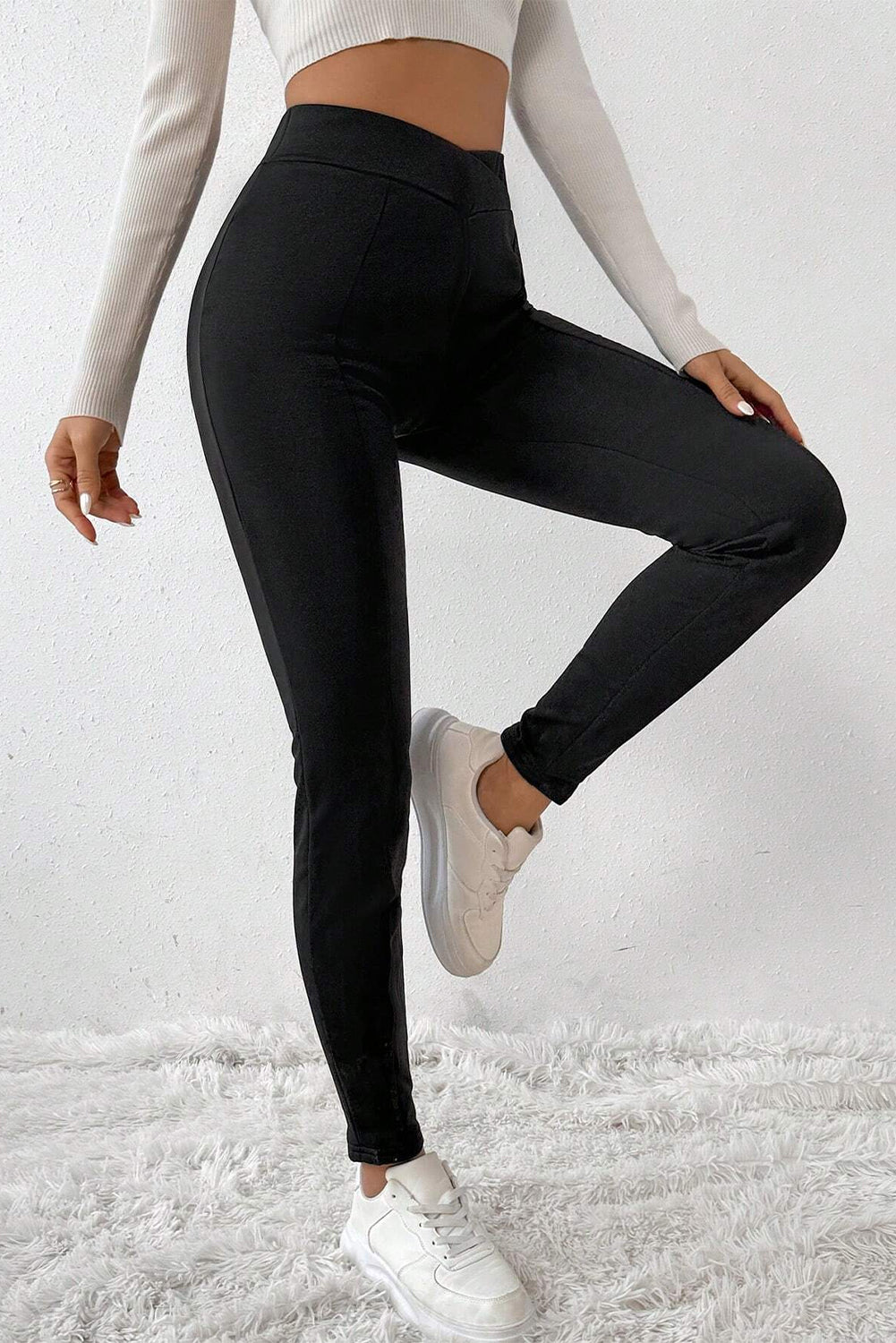 Cross-Waist Thermal Leggings