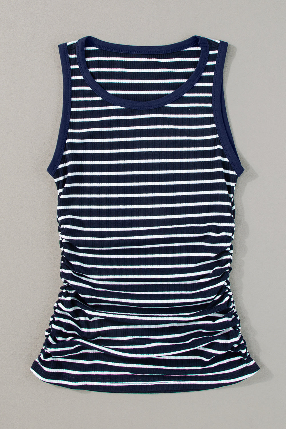 Blue Stripe Sleeveless Slim Top