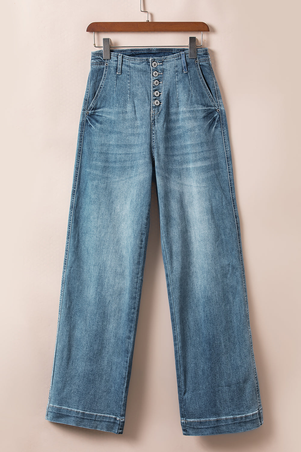 Medium Wash Straight Loose Leg Jeans