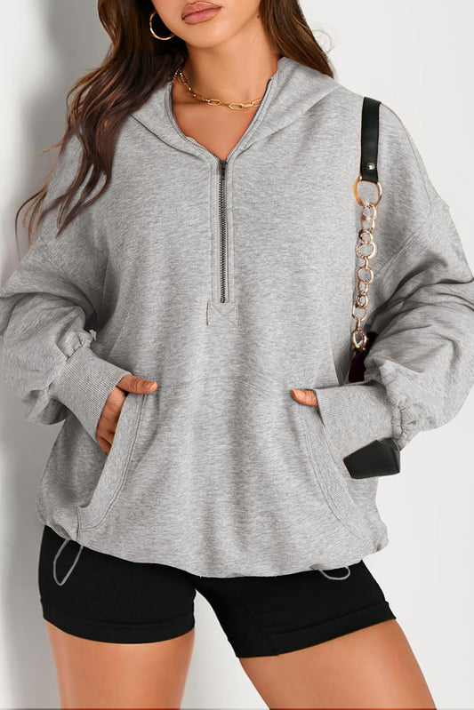 Kangaroo Half-Zip Oversized Hoodie