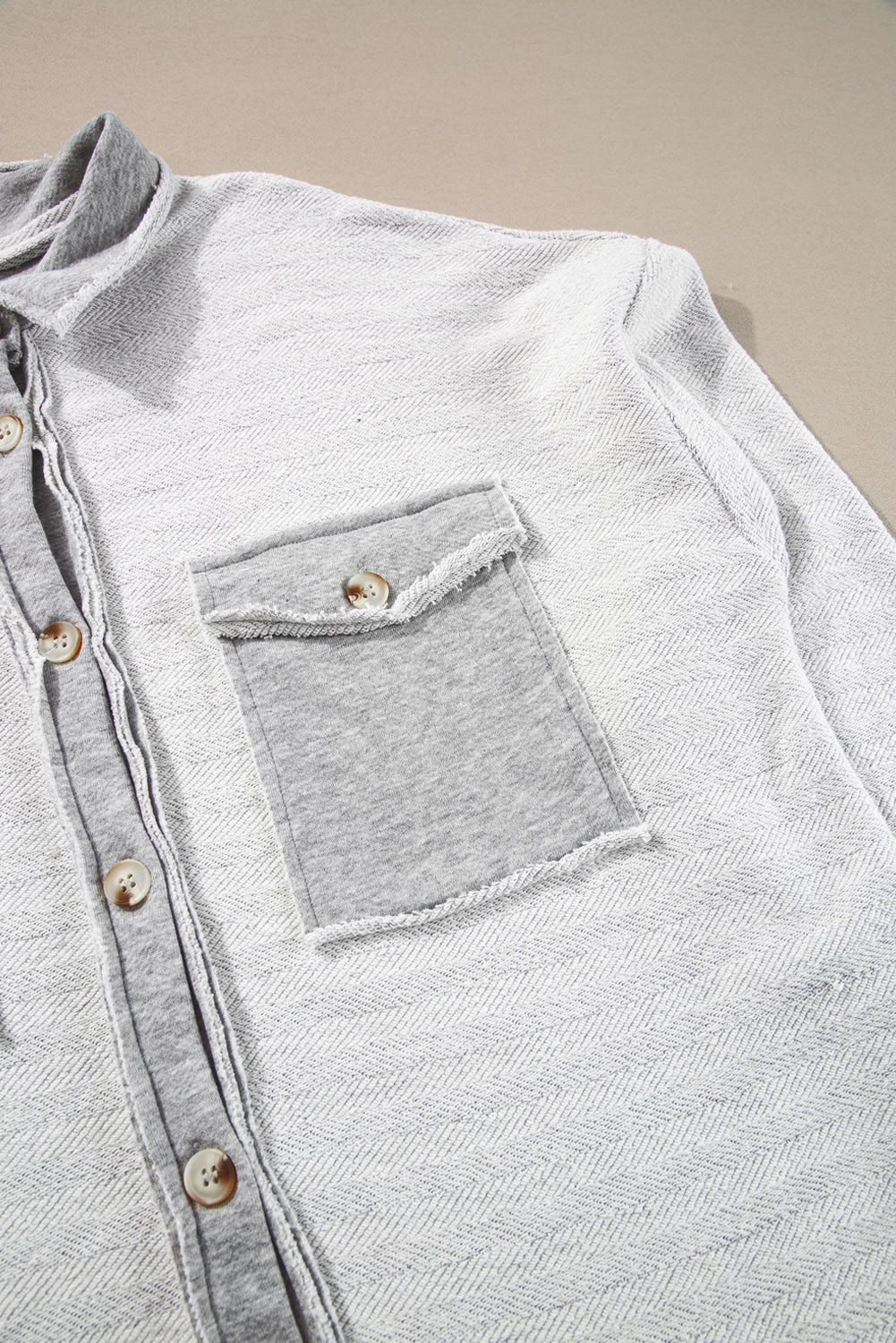 Gray Contrast Relaxed Shacket