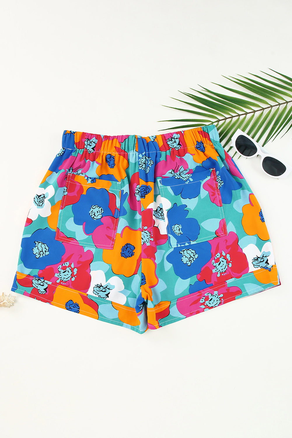 Floral Drawstring Elastic Shorts