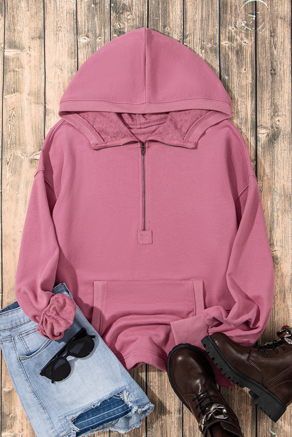 Kangaroo Half-Zip Oversized Hoodie