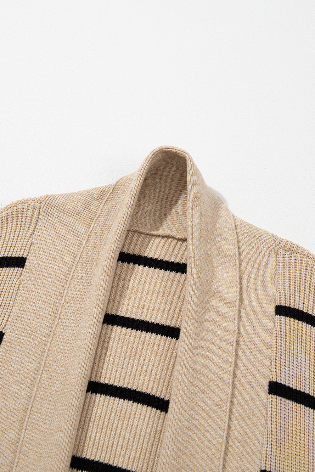 Stripe Shawl Cardigan with Pockets