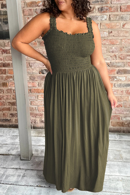 Plus Size Shirred Bust Maxi Dress