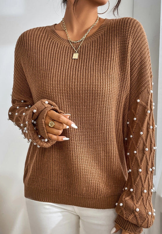 Pearl Sleeve-Detail Sweater