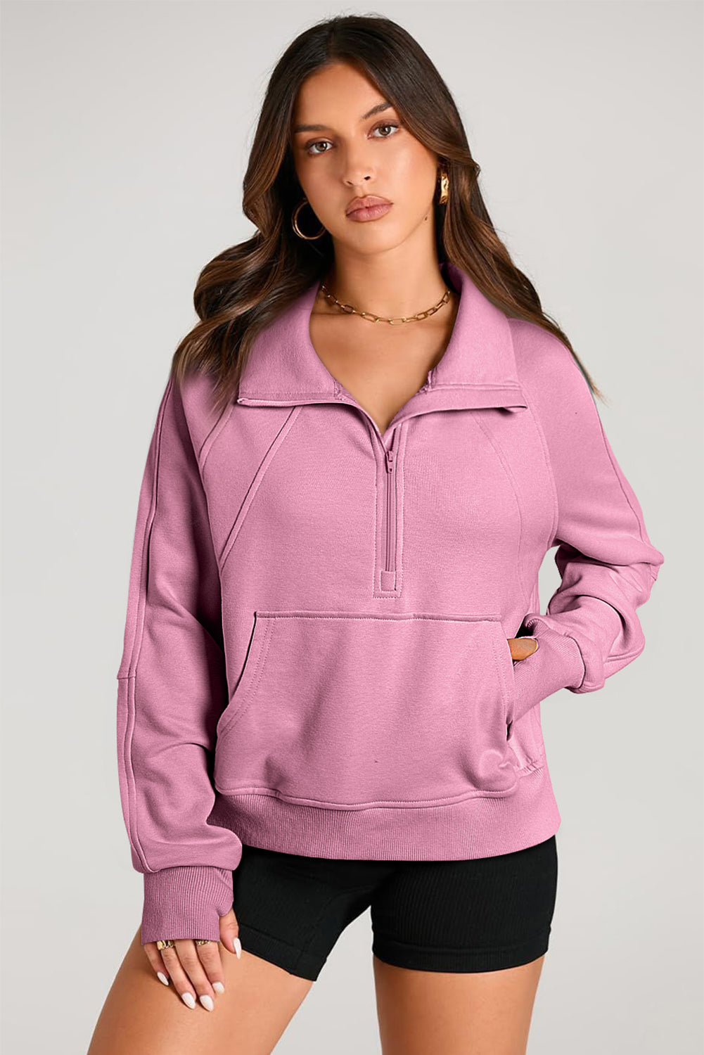 Quarter-Zip Kangaroo Sweatshirt