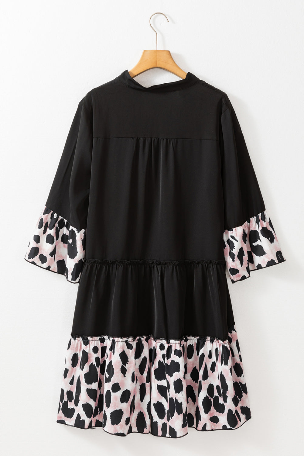 Plus Size Black-Leopard Ruffle Dress