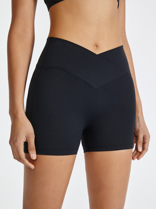 Crossover High Waist Active Shorts