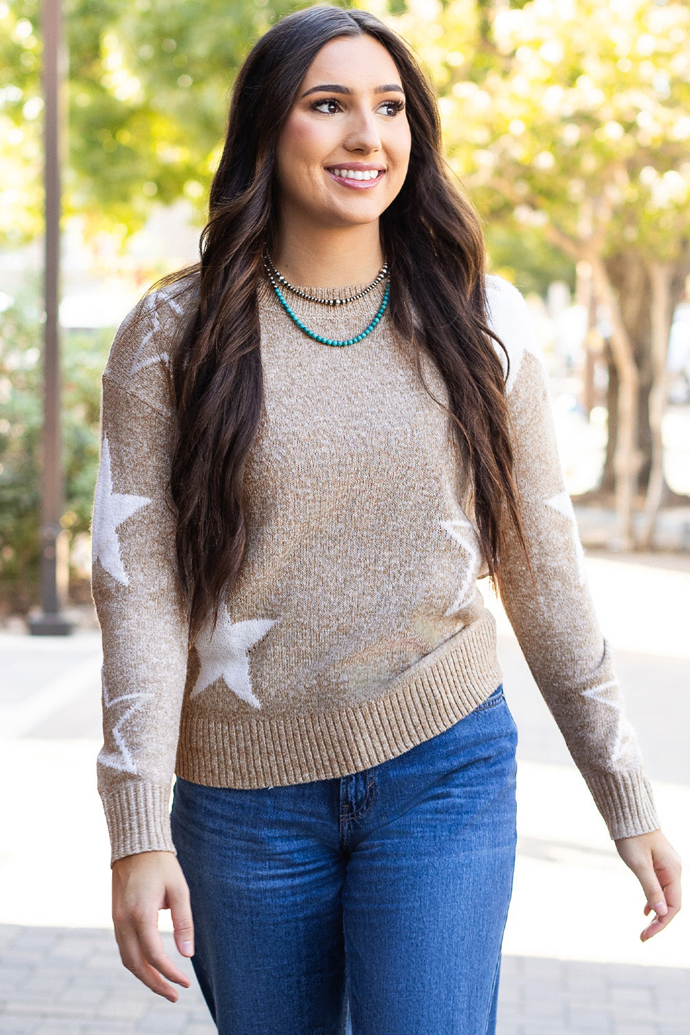 Khaki Star Sweater