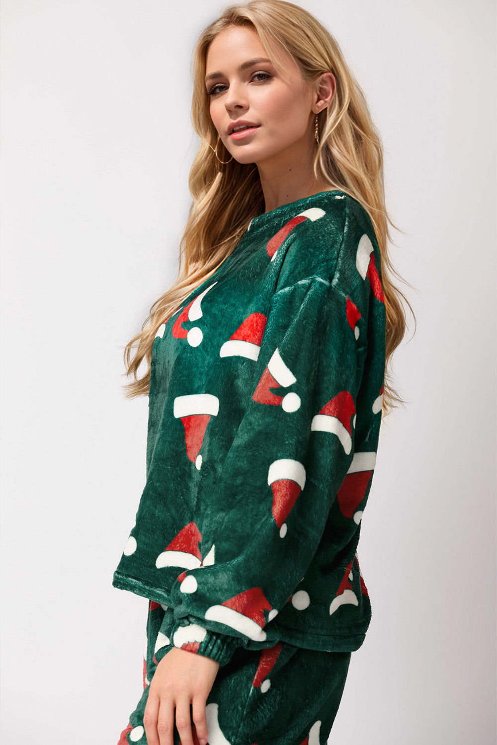 Christmas Hat Top & Pants Pajama Set