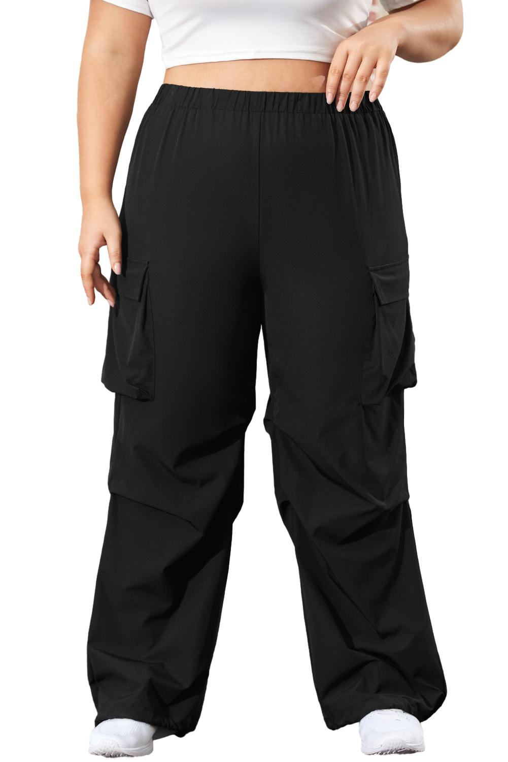 Plus Size Elastic Waist Cargo Pants