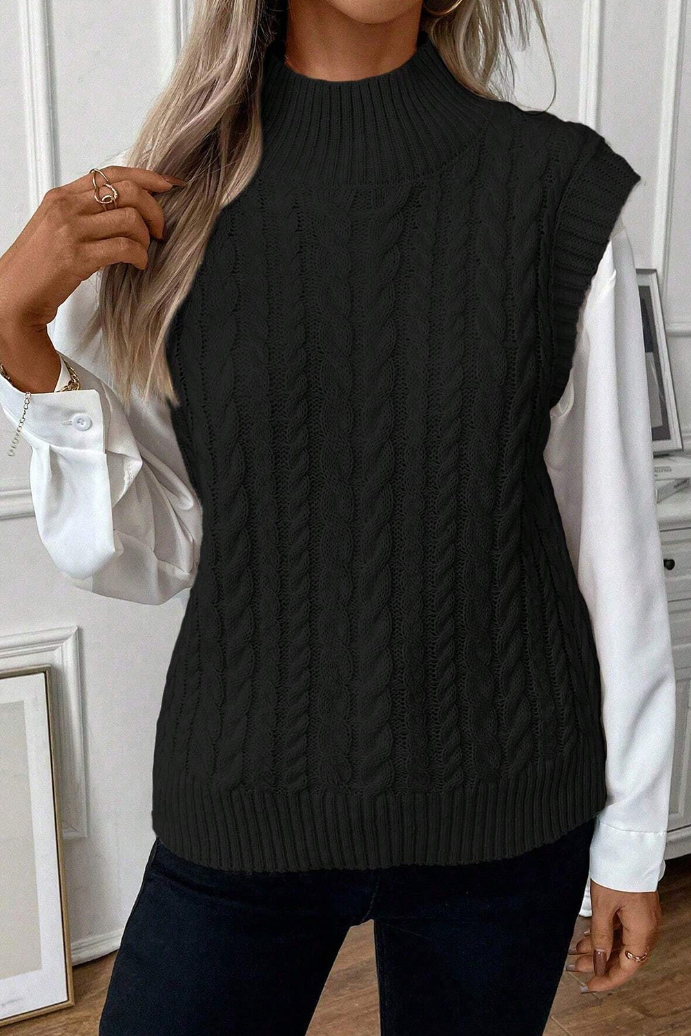 Cable-Knit Sweater Vest