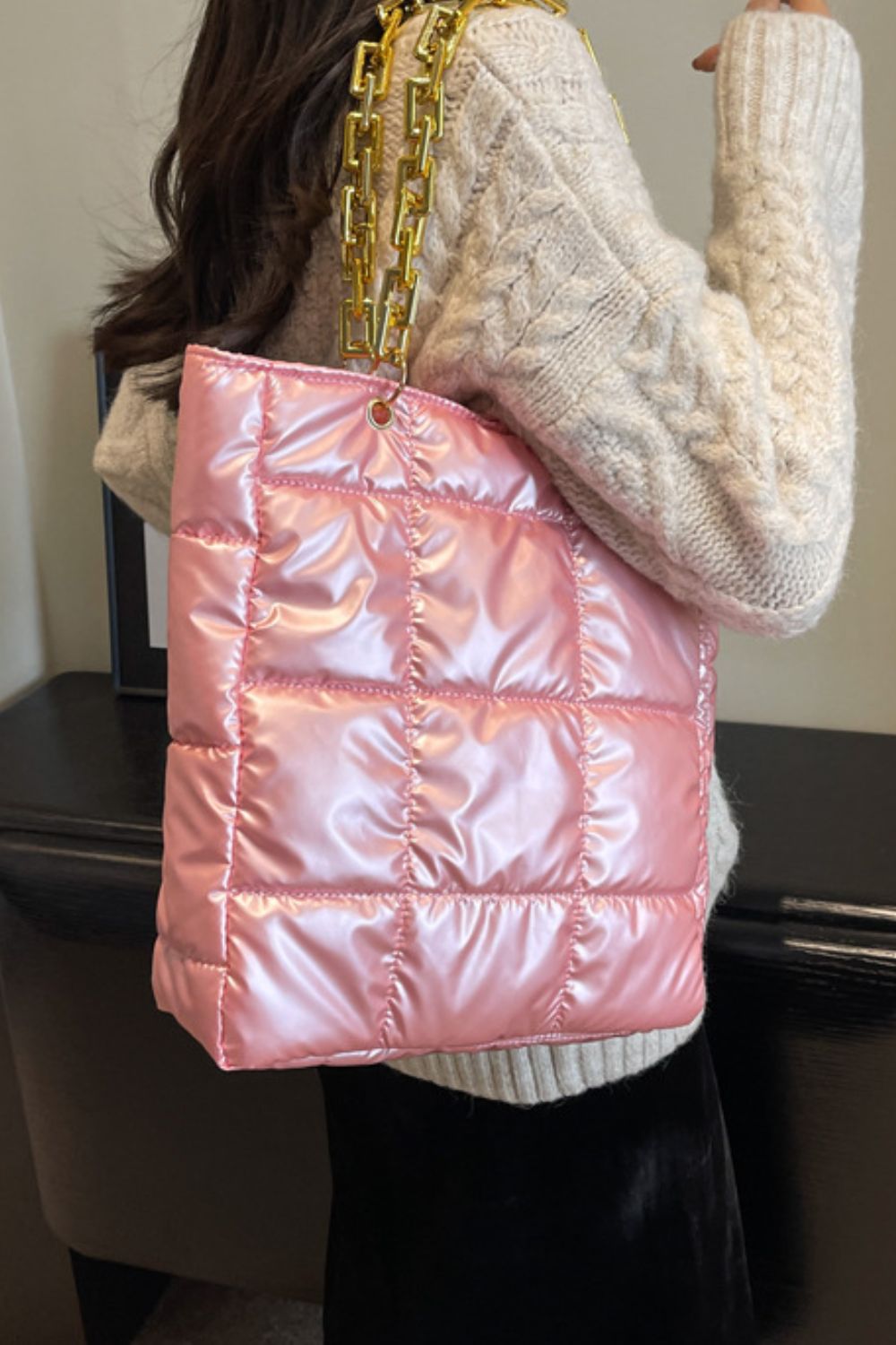 Bubble Texture Chain Shoulder Bag