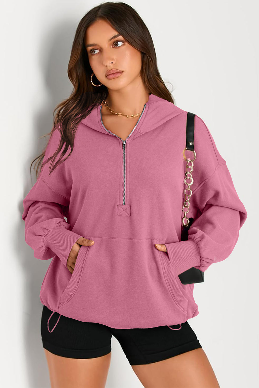 Kangaroo Half-Zip Oversized Hoodie