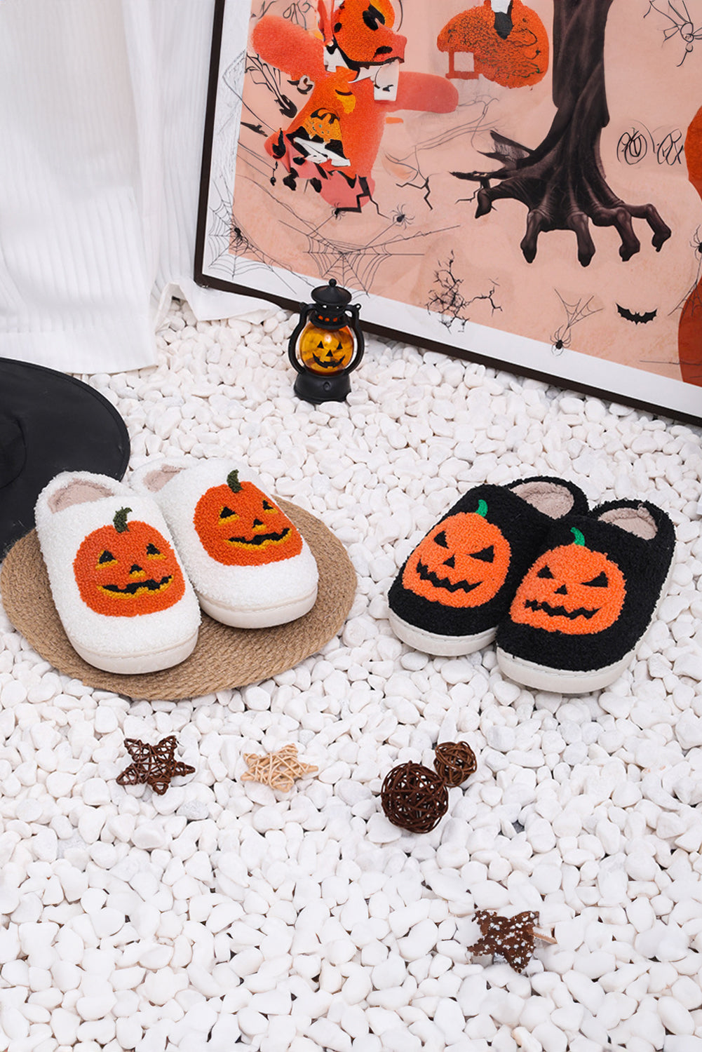 Halloween Pumpkin Plush Slippers