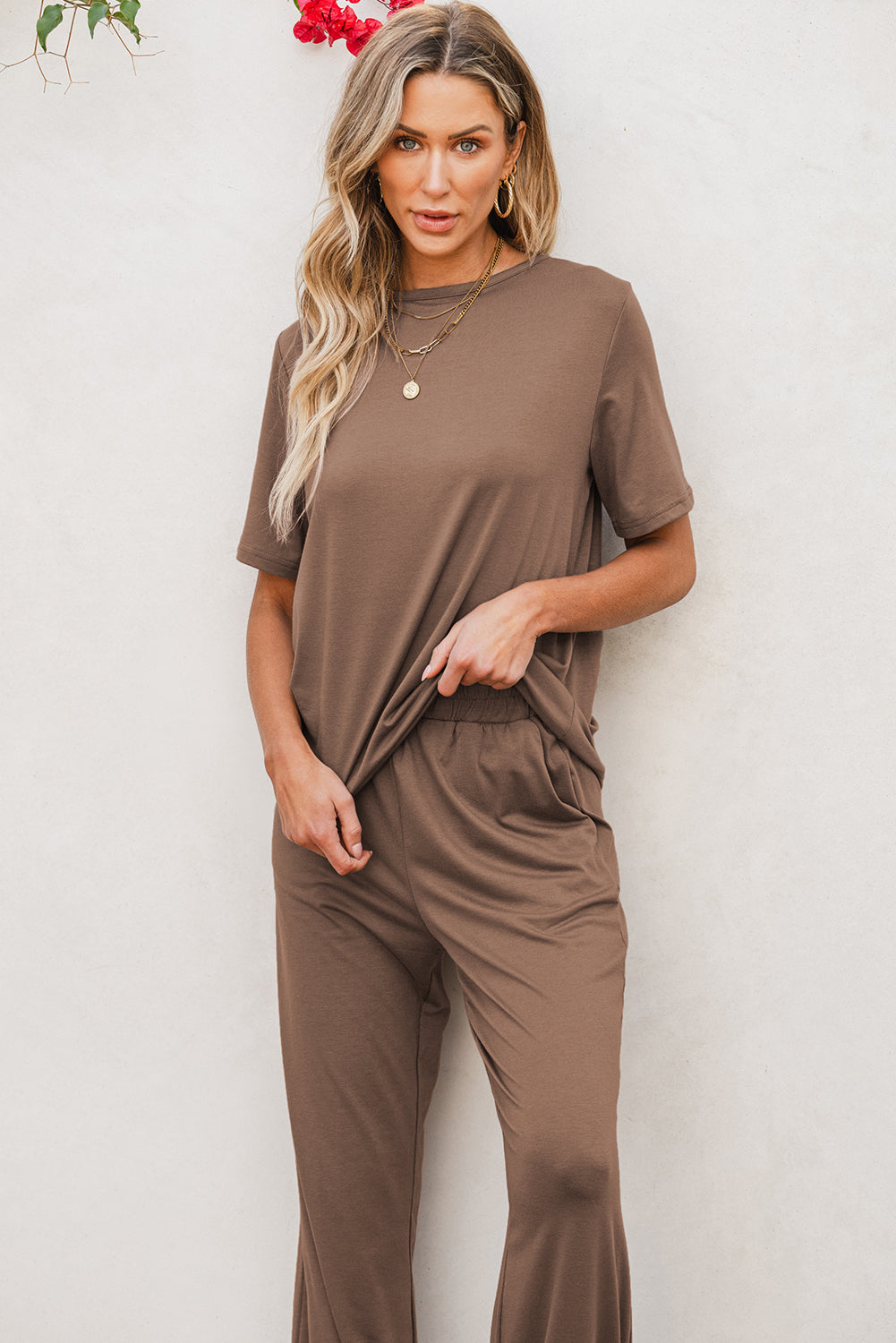 T Shirt & Wide Leg Pants Set