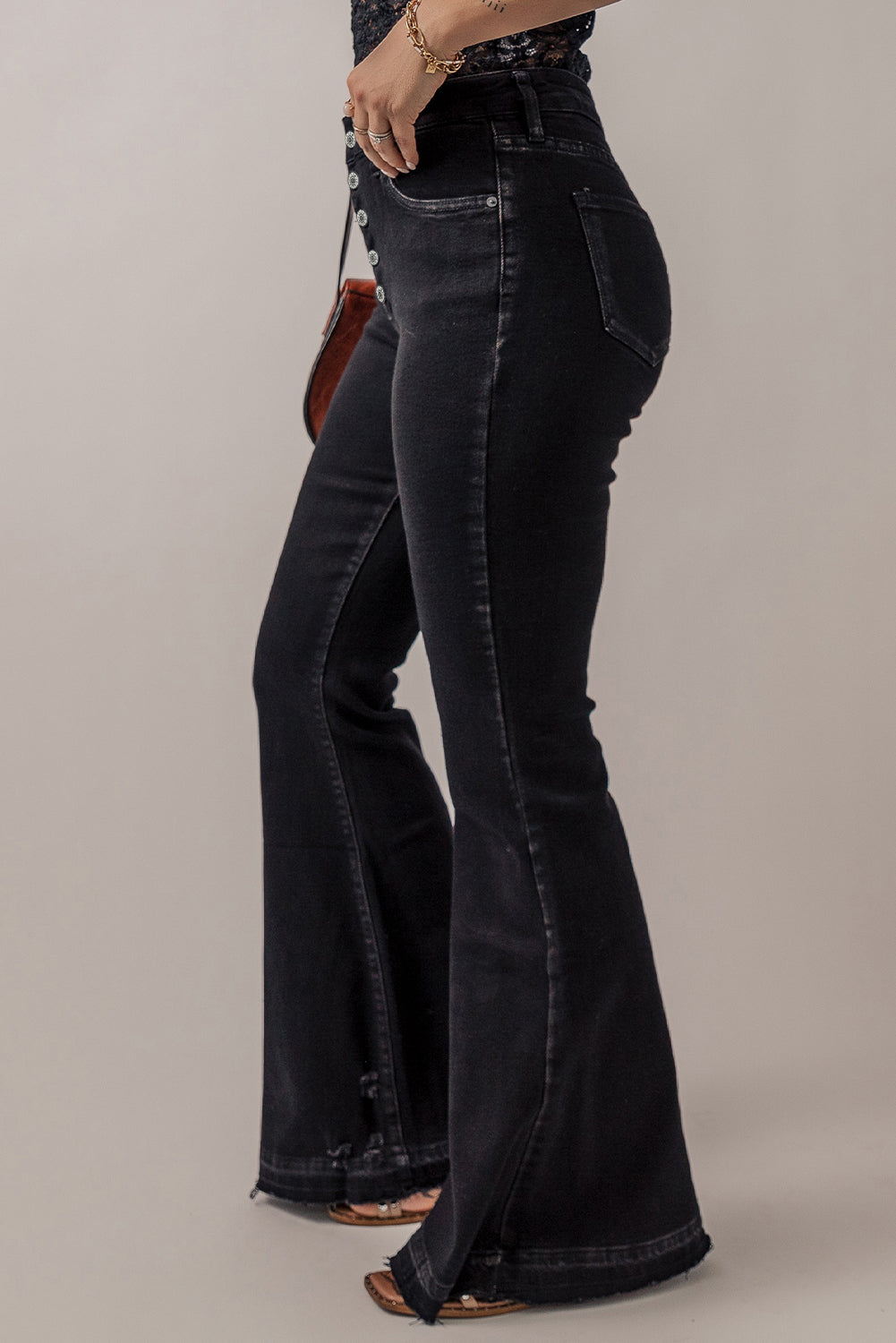 High Waist Front Flare Jeans