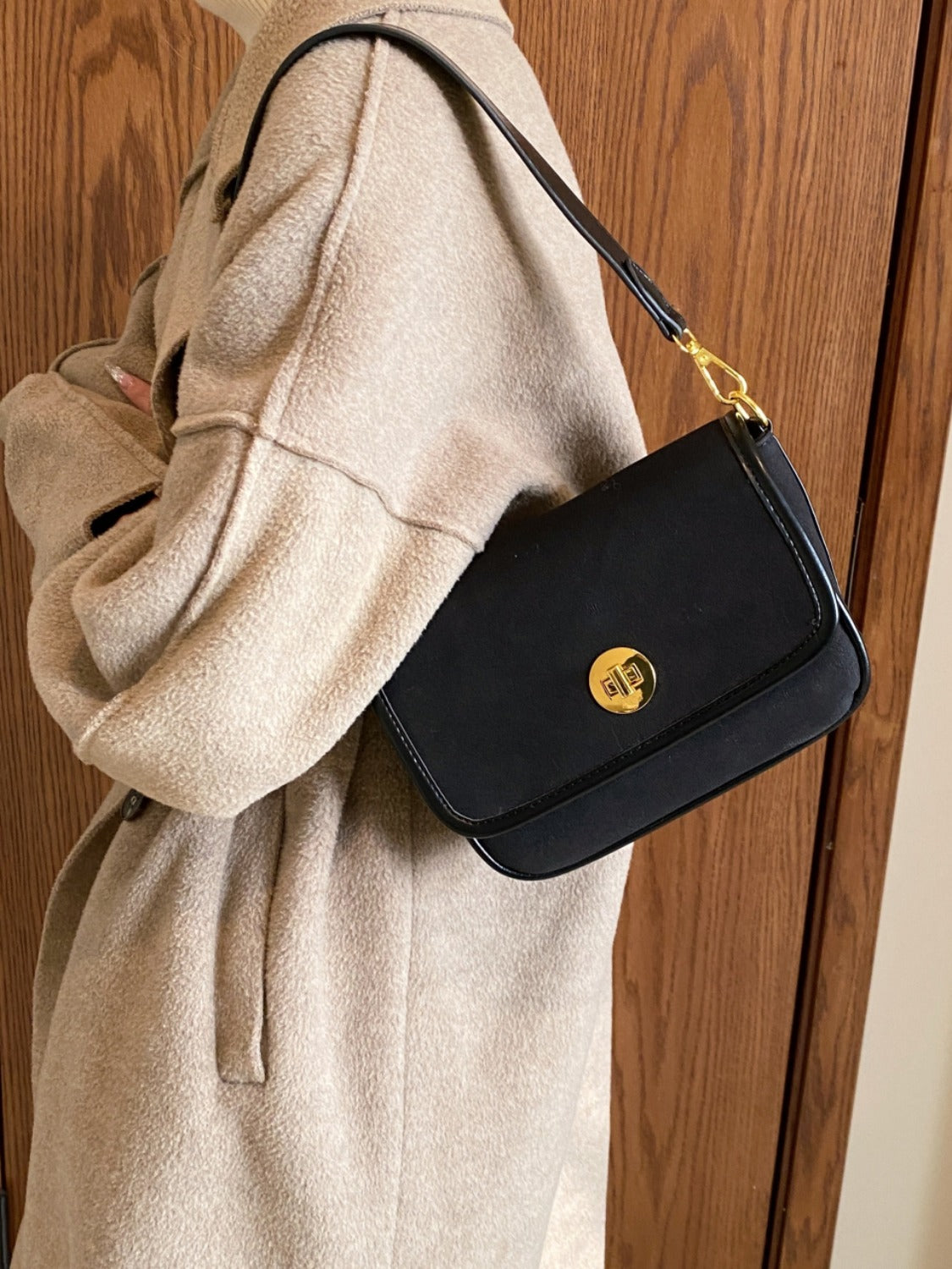 Leather Suede Shoulder Bag