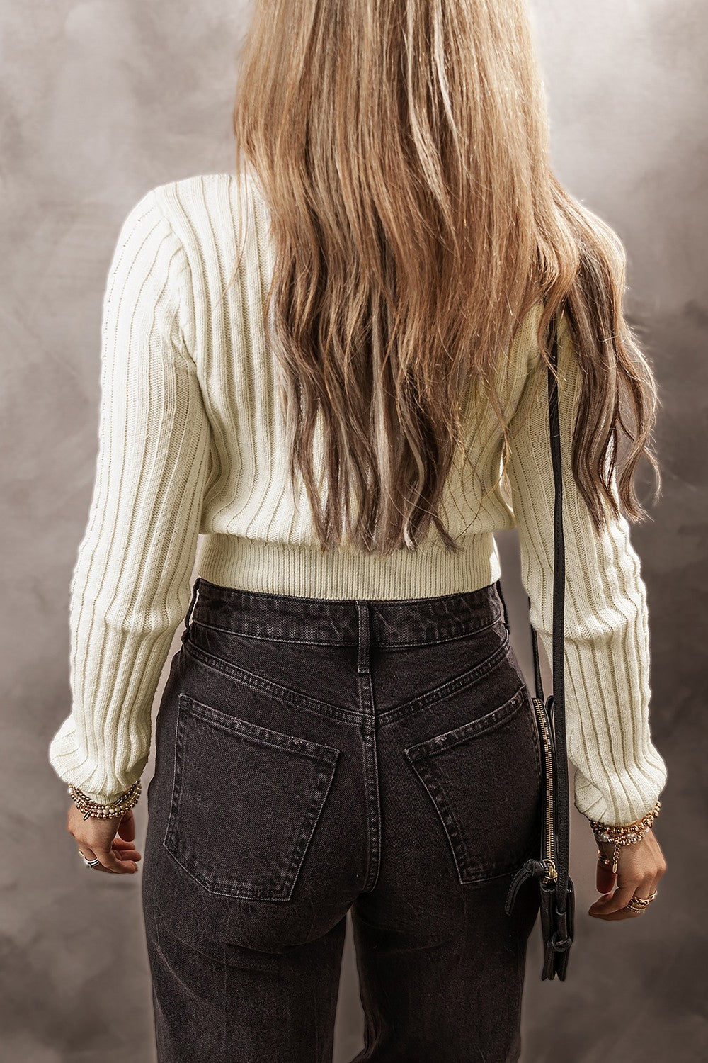 Cable-Knit Long Sleeve Sweater