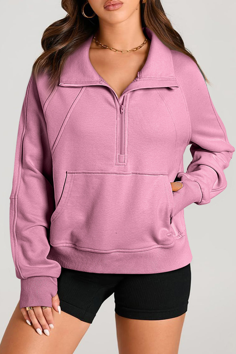 Quarter-Zip Kangaroo Sweatshirt