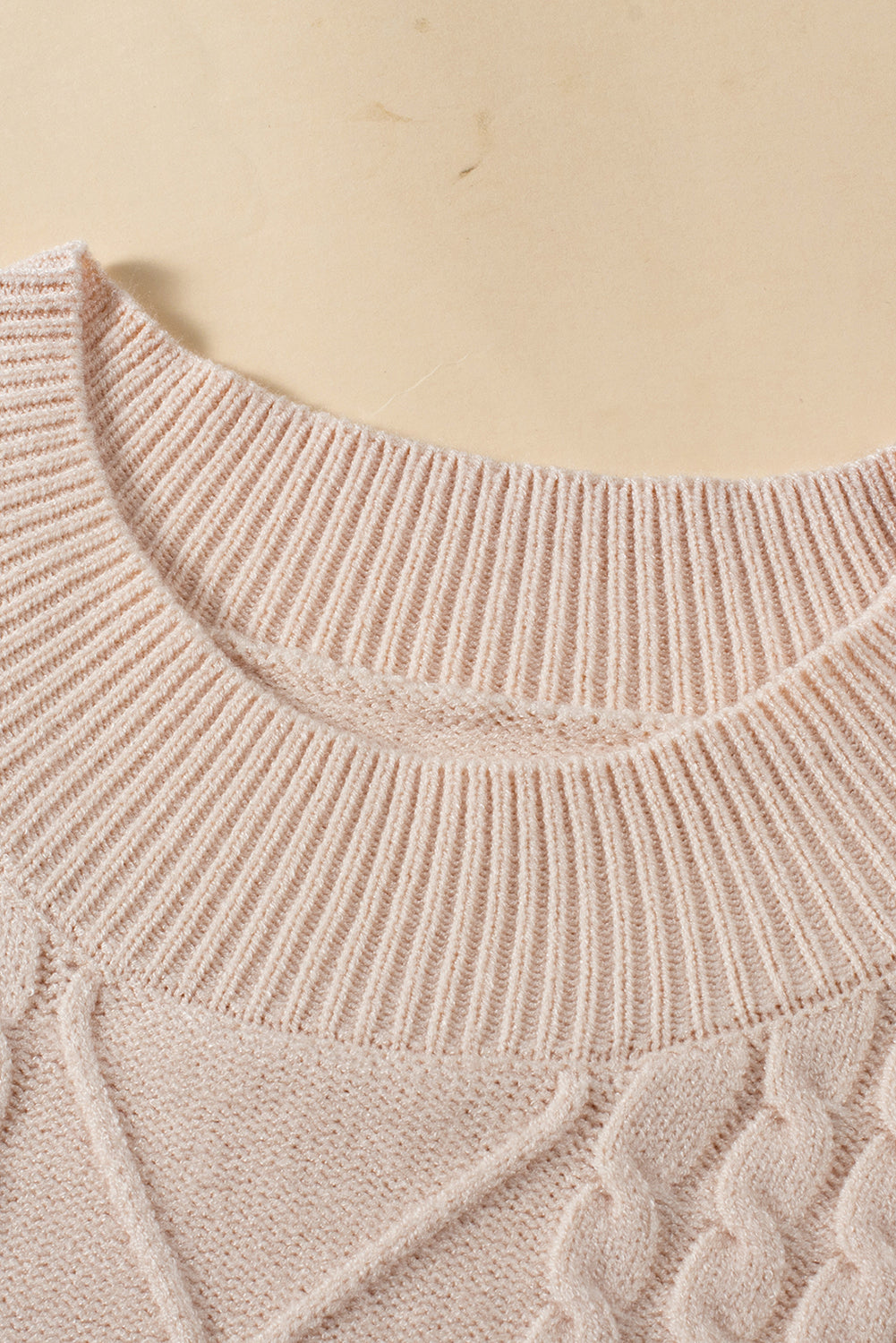 Plus Size Cable Knit Ruffled Sweater Top