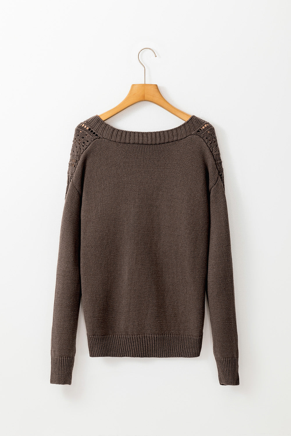 Open Knit Drop Shoulder Cardigan