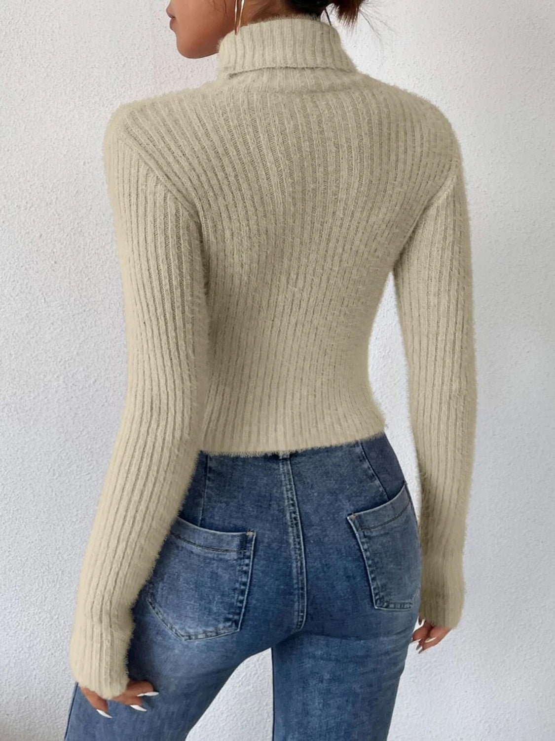 Ribbed Turtleneck Sweater