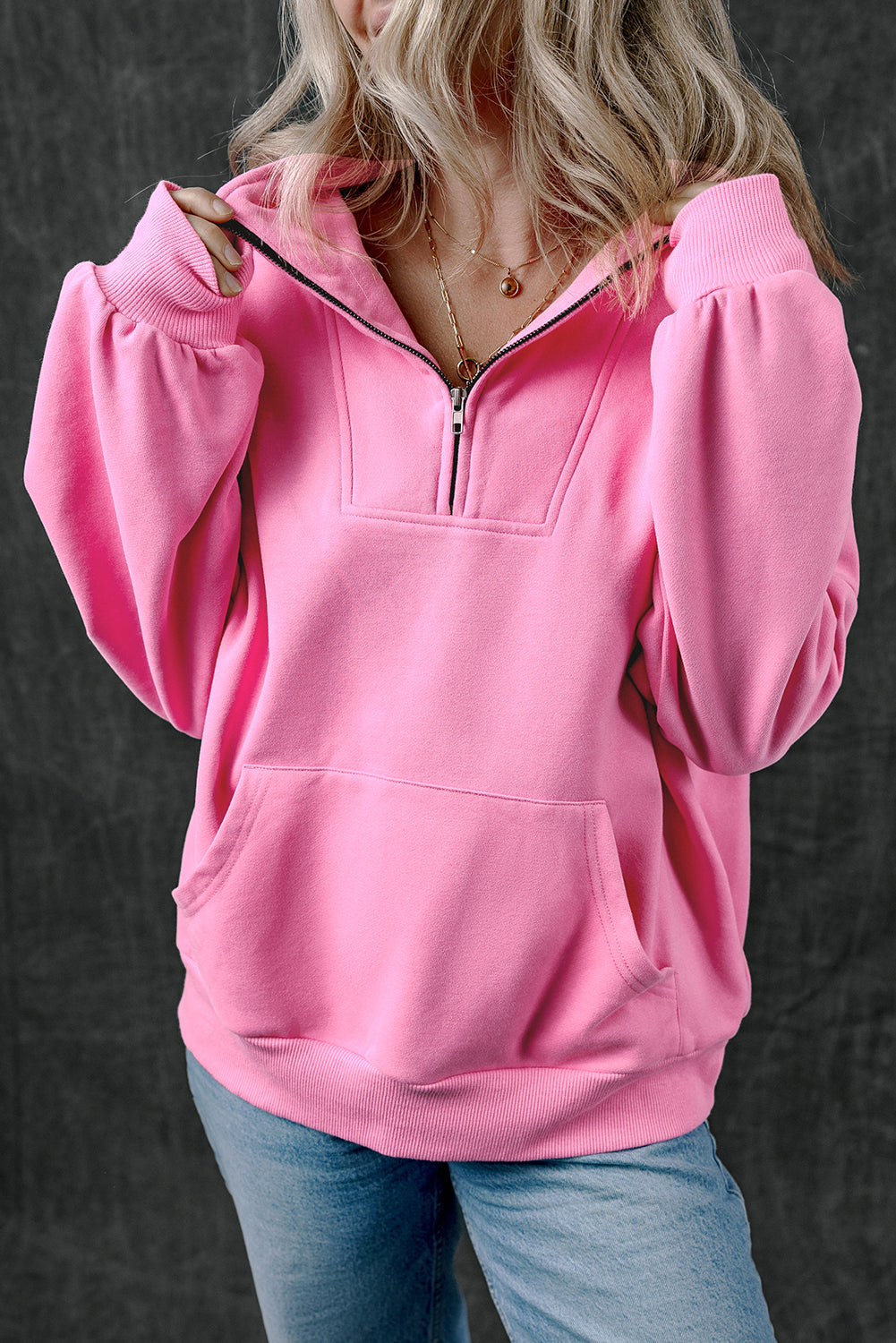 Quarter-Zip Kangaroo Sweatshirt