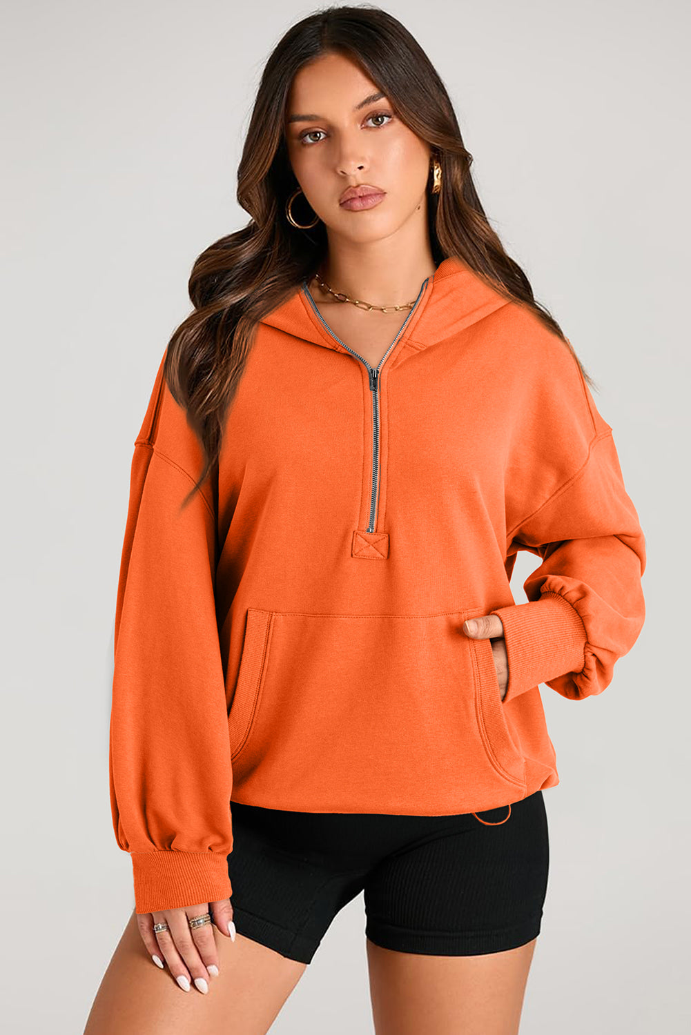 Kangaroo Half-Zip Oversized Hoodie