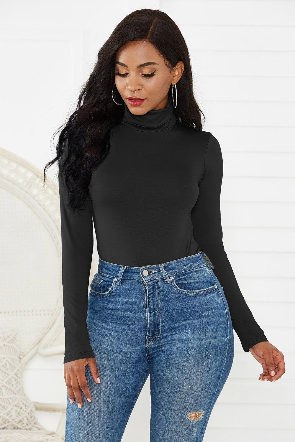 Turtleneck Long Sleeve Bodysuit