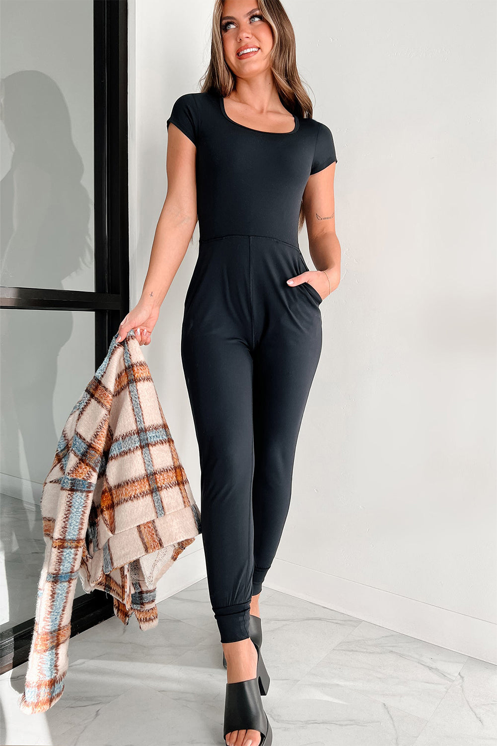 Short Sleeve Jogger Bottom Jumpsuit