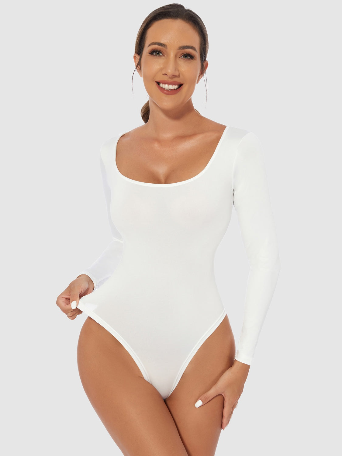 Scoop Neck Long Sleeve Bodysuit