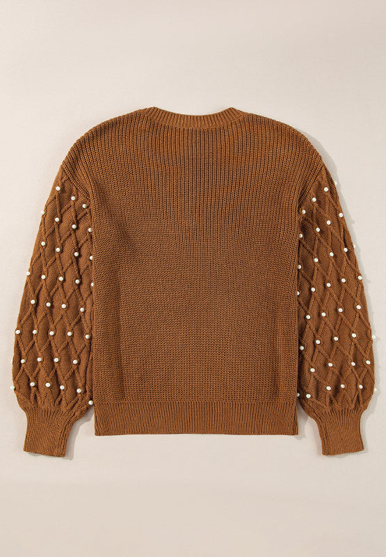 Pearl Sleeve-Detail Sweater