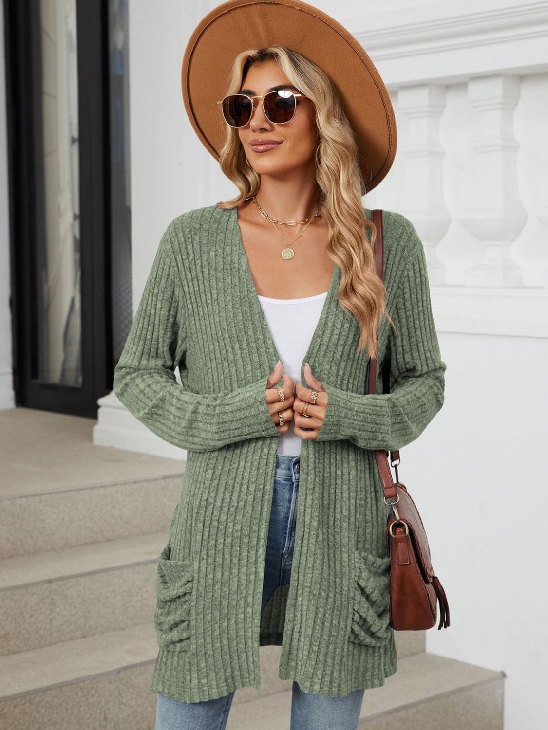 Open Front Long Sleeve Cardigan