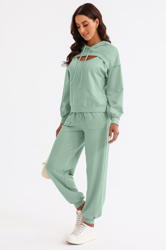 Cutout Hoodie & Joggers Active Set